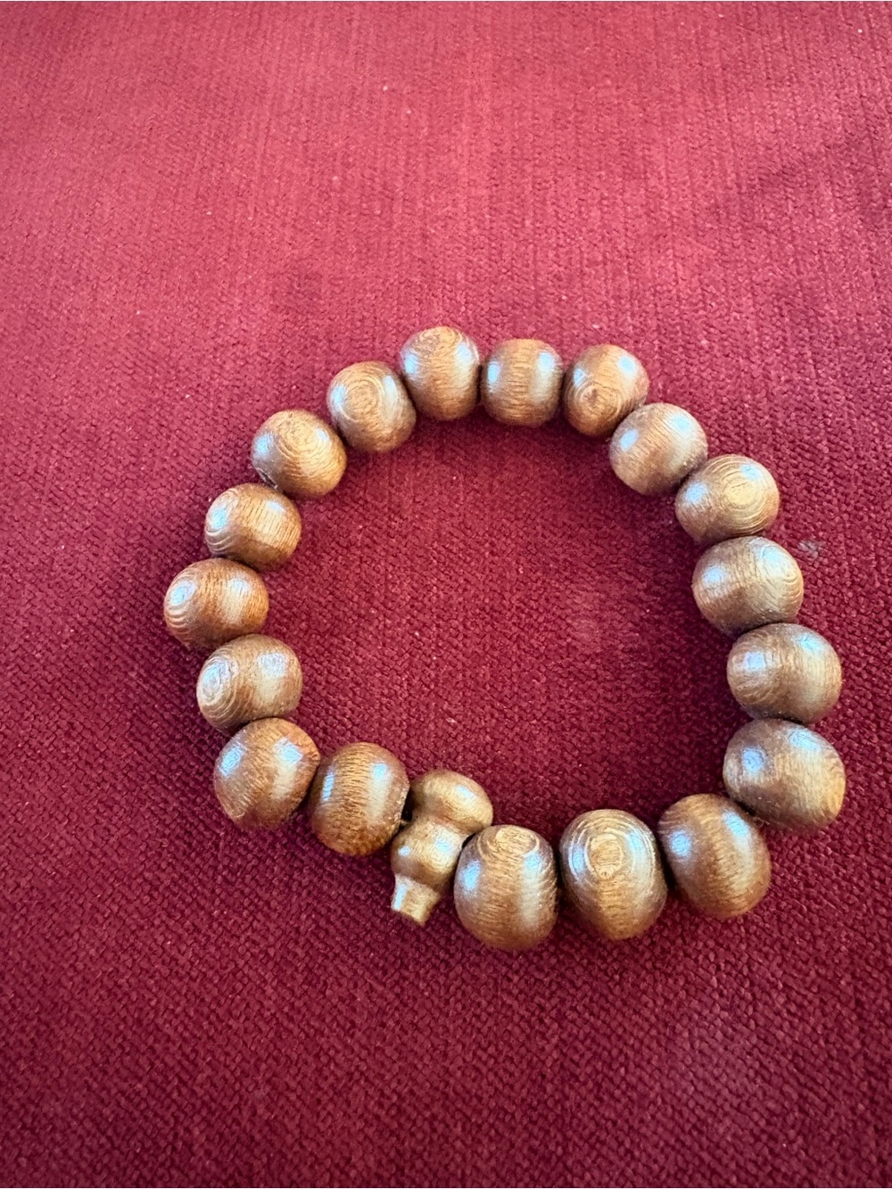 Unisex Never Used Natural Wooden Beaded Bracelet Gourd Buddha Bead
